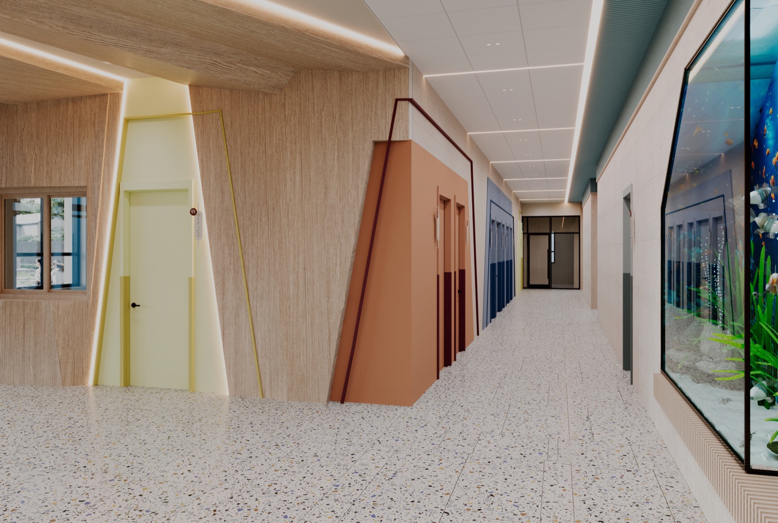 First-floor hallway